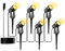 Pogestrand LED Gartenbeleuchtung mit Strom,20M/65FT 6er-1 Set,1500LM 2Wx6 Gartenstrahler 27V COB IP65 Wasserdichter Strahler Warmweiß mit Erdspieß für Außen Garten Yard