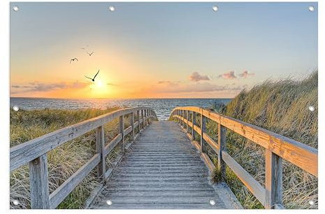 artissimo, XXL Garten-Poster 120x80cm, PE6741-GP, wetterfestes Outdoor-Poster, Bild, Garten-Deko, Gartenbild, Balkon-Deko, Wanddeko für draußen, Outdoor-Deko, Weg zum Strand & Meer