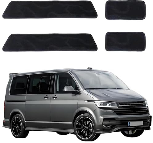 Teppiche Fußmatten Ersatz für VW T5 T6 T6.1, Teppichbodenmatte 4 Teilig Set, Camping Wohnmobil Einstiegs-Teppichmatte, Eingangstürmatte, Enthalten Berührungsverschlüsse