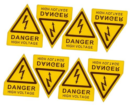 EXCEART 6 Stück Gefahr Mark Achtung Zeichen Warnschild Schilder Für Elektrozaun Elektrisches Zeichen Etiketten Für Schalttafeln Gefahrenzeichen Schalttafelschild Yellow