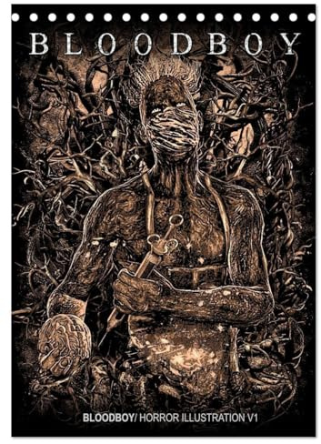 BLOODBOY/HORROR ILLUSTRATION V1 (Tischkalender 2026 DIN A5 hoch), CALVENDO Monatskalender: Eine Serie von Illustrationen zum Thema Horror (CALVENDO Kunst)