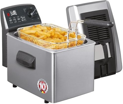 Fritel Friteuse Turbo SF® 4170-3 L - 2400 W - Couvercle avec filtre + Fenêtre de contrôle - 2 à 4 personnes - Huile + graisse solide