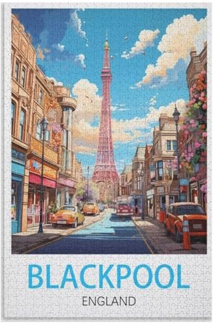 Modern Art Home Decor，Blackpool England，Adults 1000 Piece Jigsaw Puzzle- Christmas，70x50，paper puzzle，AA-580