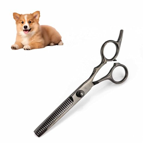 Profi Effilierschere für Hunde,Schere Fellschere,Fellschere Hunde,Hundehaare Schneiden,Edelstahl Haustierpflege Scissors,Hundepflegeschere,für Katze Und Hund Sicherheit Runde Spitze Grooming