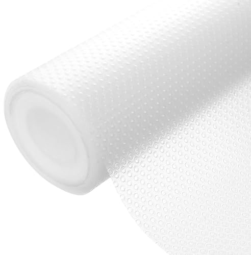 Schubladenmatte Küche, 70 Stück 50 x 600 cm Antirutschmatte Schubladen Einlagen, Klebepunkte EVA Wasserdichte Schubladeneinlage, Transparent Kühlschrankmatten für Regale Kühlschranke Büro Hause