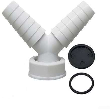 Ablaufschlauch-Verteiler-Adapter Y Design für Waschmaschine kompatibel mit 1 Zoll und 1-1/2 Zoll Standard-Schlauchgrößen in Heimwäsche-Installationen (2,5 cm)