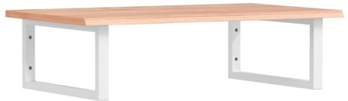 vidaXL Waschtischplatte mit Halterung, Holzplatte Waschtischkonsole Wandmontage, Waschbeckenplatte Wandkonsole Wandregal, Stahl Massivholz Eiche