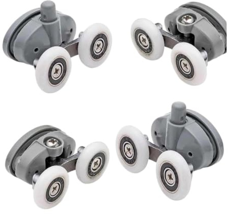 Rouleaux de porte de douche | Rouleaux de porte de douche coulissante de plusieurs tailles, 4 pièces(19mm)