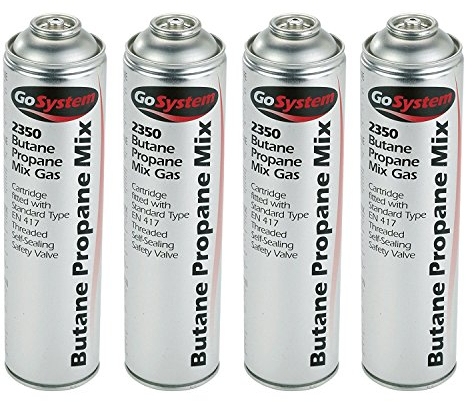 GoSystem 2350 Butane Propane 70:30 Mix Gas Cartridge 350g 631ml - 4 Pack