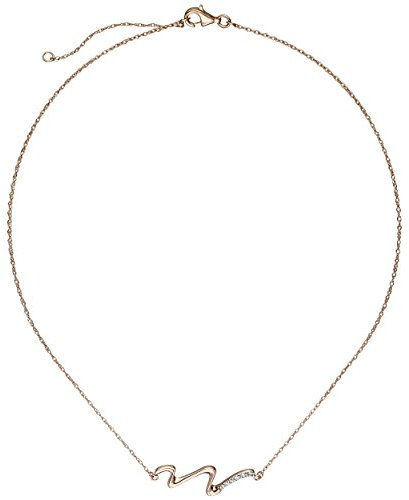 Jobo Damen Collier Halskette 925 Sterling Silber rotgold vergoldet mit 6 Zirkonia 45 cm