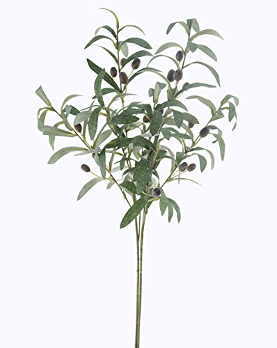 JAROWN Künstliche Olivenzweige für Vasen, künstliche Füllstiele, Seide, Grünzweige für Tafelaufsätze, Dekoration, 2 Stück, 71,1 cm