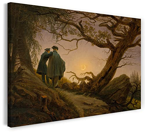 Printed Paintings Leinwand (120x80cm): Caspar David Friedrich - Zwei Männer, die den Mond betrach