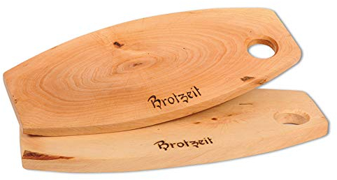 Brotzeitbrett, Jausenbrett Erle rustikal - 2er Set, geölt
