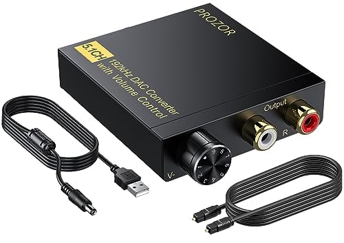 Convertidor Digital Analógico Audio Dolby DTS PCM 5.1 CH a Estéreo Analógico 2CH Coversor Digital-Analógico Audio Óptico a RCA 3.5mm SPDIF Toslink Coaxial para TV Consolas de Videojuegos STB
