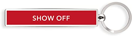IF Show Offs Keys, Novelty Metal Keyrings with Enamel Infill - Show Off - Red
