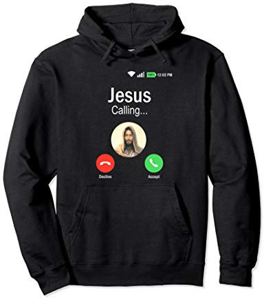 Jesus Ruft An I Jesus is Calling Geschenk Pullover Hoodie