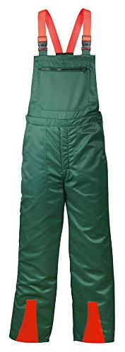 eXtreme Schnittschutz-Latzhose für Wald-, Forstarbeit in Grün/Orange, Kwf geprüft & empfohlen in Größe 50