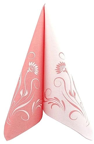 APARTina Serviette Elegantia in koralle Lachs aus Airlaid, Einwegserviette stoffähnlich, 40 x 40 cm, 50 Stück Servietten stoffähnlich, Hochzeit Blumen Floral