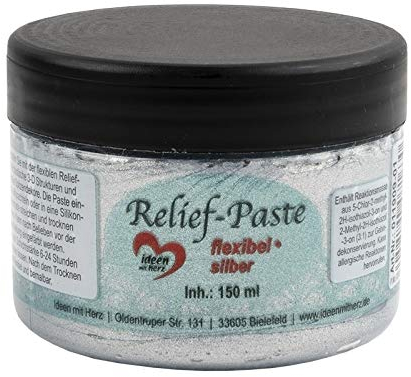 Ideen mit Herz Relief-Paste | flexibel | 150ml (silber)
