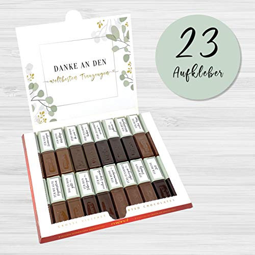 Aufkleber Set für Merci Schokolade | persönliches Geschenk für den Trauzeugen