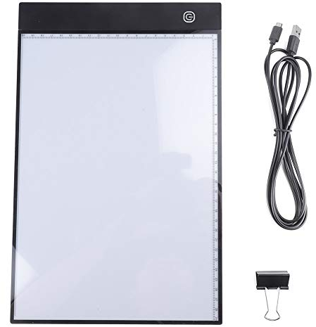 Planche à dessin A4 LED Light Pad pour le dessin avec 3 luminosité réglable pour la peinture au diamant, les artistes, l'esquisse, la peinture, l'animation