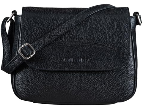 STILORD Juliet Umhängetasche Damen Leder klein Vintage Handtasche Schultertasche Freizeittasche Crossbag Shopper Tasche elegant zum Umhängen Farbe:schwarz