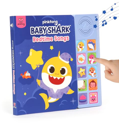 Baby Shark Bedtime Songs 10 Button Sound Book | Children's Musical Sound Book | Interactive Learning Book for Toddlers 1-3 | Educational Storybook | Baby Shark Gift for Kids