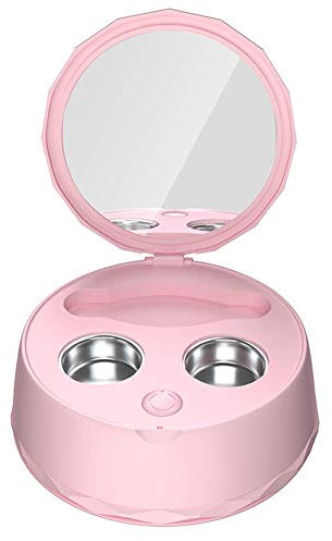 NICETOW Nettoyeur de lentilles à ultrasons Portable, Nettoyeur de lentilles de Contact à ultrasons USB, étui de Nettoyage de lentilles de Contact Automatique, Rose