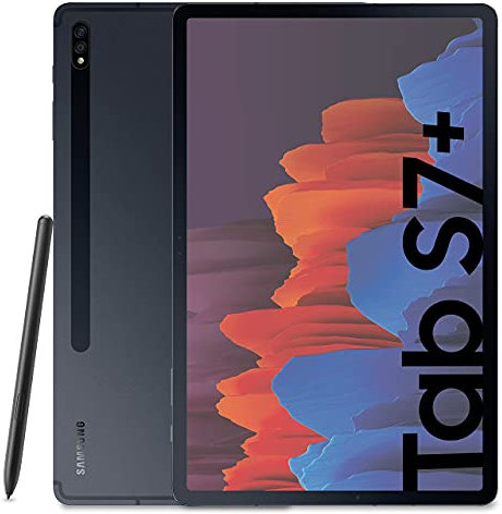 Samsung Galaxy Tab S7+ Tablet S Pen, Snapdragon 865 Plus, pantalla 12.4, 128GB ampliables a 1TB, RAM 6GB, WiFi, Android 11, Mystic Black (reacondicionado)