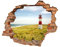 Wandtattoo - Wanddurchbruch mit Aussicht Leuchtturm 90 x 74 cm - Wandsticker