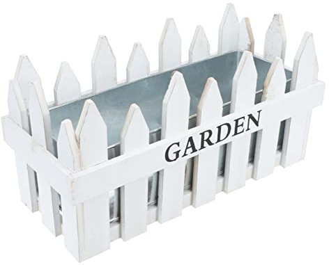 Cabilock Holzzaun Blumentopf Holzzaun Übertopf Zaun Blumentopf Holz Blumen Übertopf Blumen DIY Deko Behälter Zaun Töpfe Für Garten Und Balkon