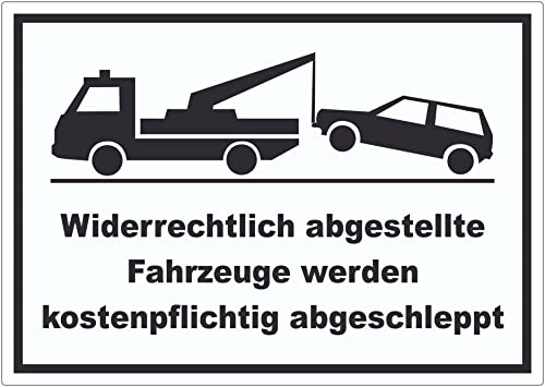 Widerrechtlich abgestellte Fahrzeuge Aufkleber A5 (148x210mm)