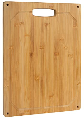 Planche à découper 100% Bambou, 40x30cm + 4 coins en silicone/Plateau apéritf