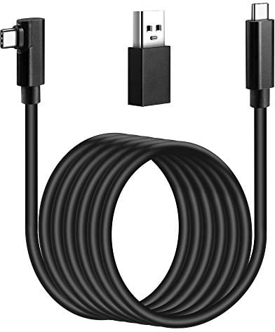 Kuject Link Cable for Quest 3/2/Pico 4, 5m Long Cable for Virtual Reality Headset, USB 3.0 Type C to C Cable for VR Headset, High Speed Data Transfer Charging Cord for Gaming PC & USB C Chargers