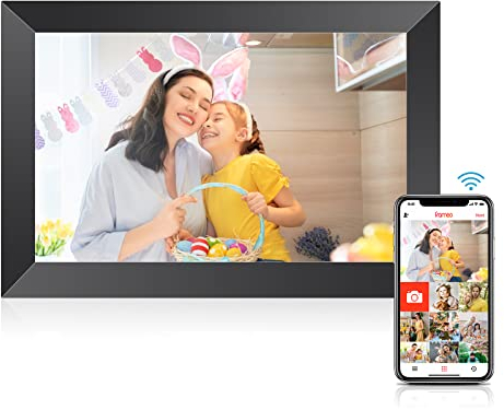 Digital Picture Frame, 10.1 1280x800 HD IPS Touch Screen Picture Frames with 32GB Memory, Smart Digital Photo Frame Warm Gifts for Mom, Quick & Easy Setup,Share Photos and Videos via Frameo App