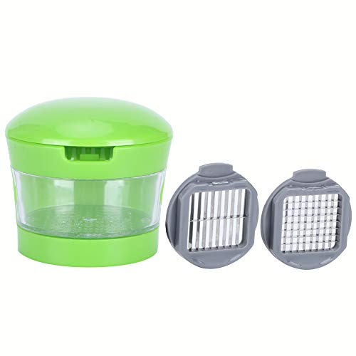 Garlic Chopper Roller, Garlic Press and Peeler Ginger Cutter Mincer with Stainless Steel Blades Kitchen Gadget Tool Set Green
