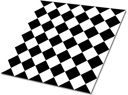 Decormat Selbstklebende Vinylfliesen Satz von 9 Fliesen - 30x30 cm Schwarz Und Weiß Fliesenaufkleber Bodenbeläge PVC Dekoartikel Aufkleber Wandfliesen für die Küche - Diagonales Schachbrett