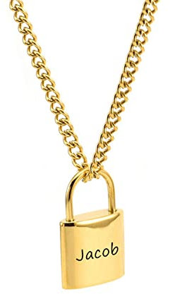 LiFashion Personalised Padlock Necklace for Him Her,Custom Name Date Latitude Engraved Lock Pendant DIY customised Padlock Jewelry Gift for Promise,Valentine's Day,Xmas
