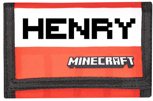 Minecraft - Kids Personalised Wallet - Red TNT Video Game Money Wallet - Your Name Pixel Letters Gifst - Official Merchandise