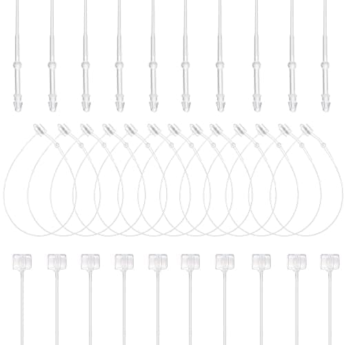 skytowards 500 Stück Sicherheitsfäden Transparent Loop Pins Loop Lock Fäden Sicherheitsfäden von Länge 130mm für Etiketten von Kleidung Schuhen Accessoires für die Anbringung von Preisschildern