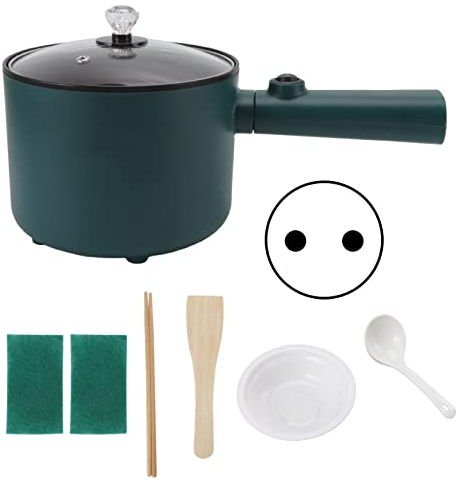 Elektrischer Hot Pot, Mini-Ramen-Kocher 1,8 L Schnellnudelkocher Antihaft-Sauté-Pfanne Mini-Topf 2 Temperaturmodus 6-Funktions-Elektroherd mit Langem Griff und Leistungsanpassung(#1)