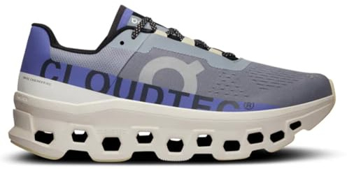 On Women's Cloudmonster Sneakers, Mist/Blueberry, 4.5 UK