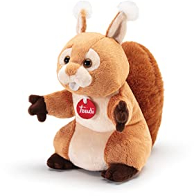 Trudi Puppets 29625 Plüsch Handpuppe Eichhörnchen 15 x 27 x 19 cm (S), Stofftier aus hochwertigen Materialien, liebevolle Details, flauschig und soft, waschbar, Kuscheltier und Puppe für Kinder, Braun