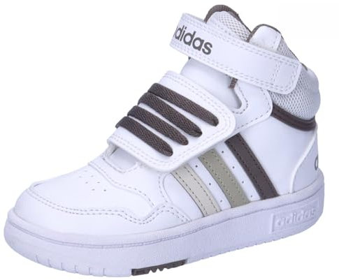 adidas Mixte Enfant Hoops Mid Shoes Chaussures, Cloud White Orbit Grey Putty Grey, 26.5 EU
