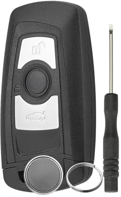 3 Knöpfe Auto Schlüssel Gehäuse für BMW 1 2 3 4 Schlüssel F20 F22 F30 F31 F32 Smart Schlüssel Gehäuse Case Schwarz Small Key mit Schraubendreher und Schlüsselring mit CR2450 Batterie