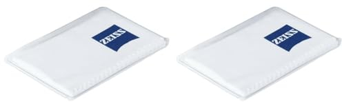 ZEISS Mikrofasertuch – Mikrofasertuch für Objektive, Filter, Brillengläser, Ferngläser und LCD-Displays, Weiß (Packung mit 2)