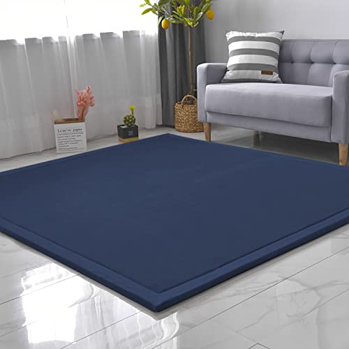 CASTLYE Kinderteppich Korallensamtteppich Teppiche Fürs Kinderzimmer Matten Teppich Anti Rutsch Unterlage Teppich Wohnzimmer, Dunkelblau, 200x300cm