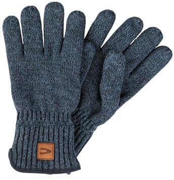 camel active Herren Melierte Strickhandschuhe mit warmen Futter Nachtblau, menswear-L