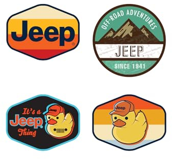Jeep Aufkleber Duck Logos und Streifen und Off-Road Adventures Since 1941 Premium Vinyl (4 Stück)