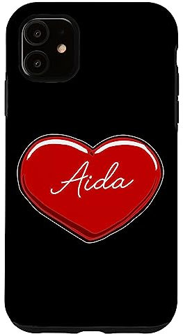 Hülle für iPhone 11 Handgezeichnetes Herz Aida - Vornamen Herzen I Love Aida